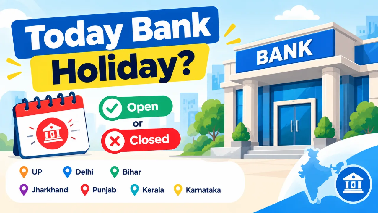 Today Bank Holiday: आज बैंक खुला है या बंद? UP, Delhi, Bihar, Jharkhand, Punjab, Kerala और Karnataka की पूरी जानकारी